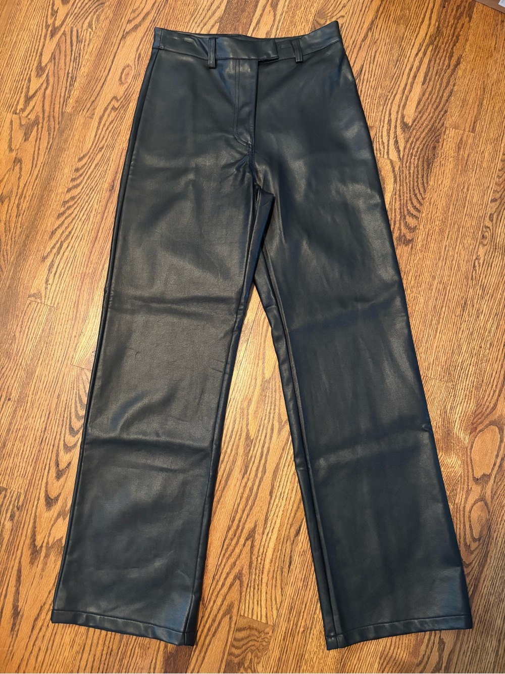 Cotton On Arlow Straight Vegan Leather Pants - Black - Size 6 - EUC